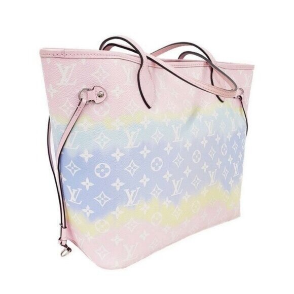 Authentic Louis Vuitton Neverfull Monogram Escale MM Tote Shoulder Bag Pastel - Picture 4 of 16
